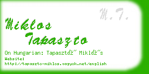miklos tapaszto business card